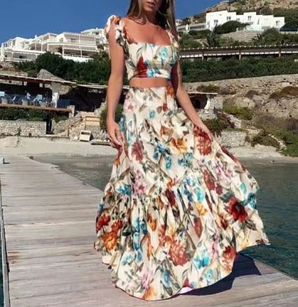 MW | Sexy zweiteiliges Sommerkleid mit Boho-Print