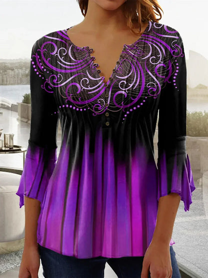 MW | Damen Top mit grafischem Blumenprint