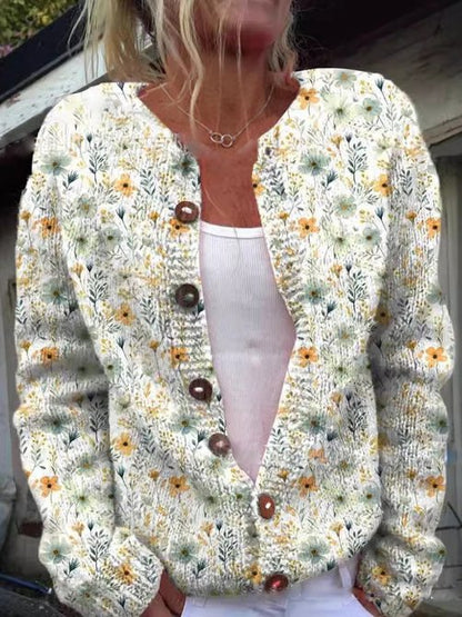 MW | Strickjacke mit floralem Muster
