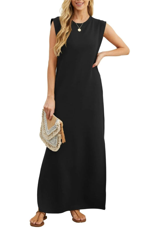 MW | Women's Casual Loose Split Faltenfreies Maxikleid