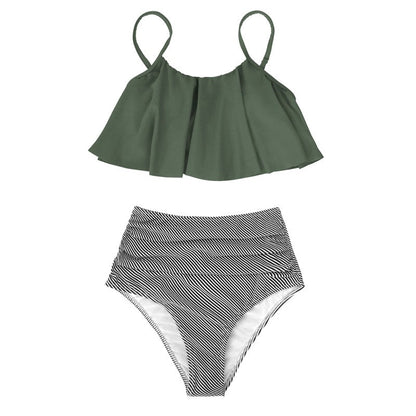 MW | Farbenfroher Bikini mit Rüschen