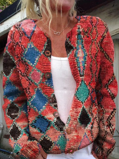 MW | Strickjacke mit floralem Muster