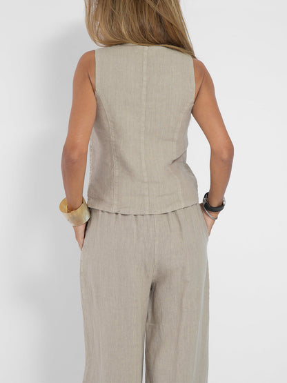 MW | Geknöpfte Weste & Hose mit weitem Bein Set