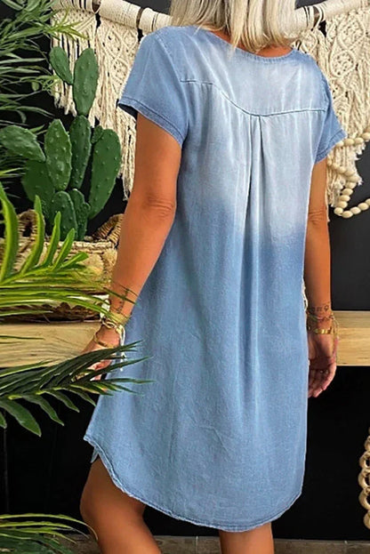 MW | Lässiges Denim-Minikleid mit kurzen Ärmeln