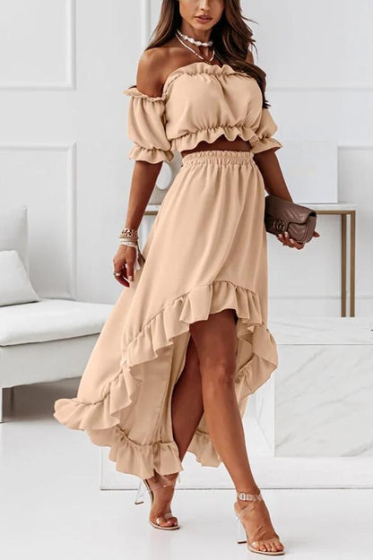 MW | Schulterfreies Midikleid Anzug
