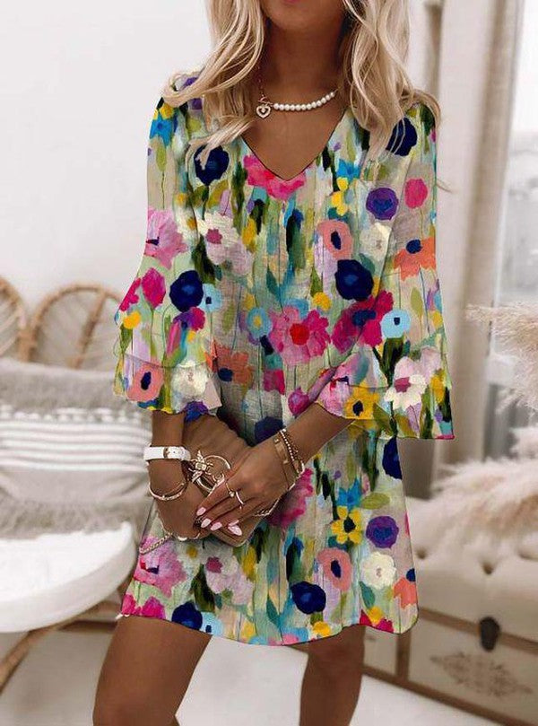 MW | Romantisches Minikleid mit Blumenprint