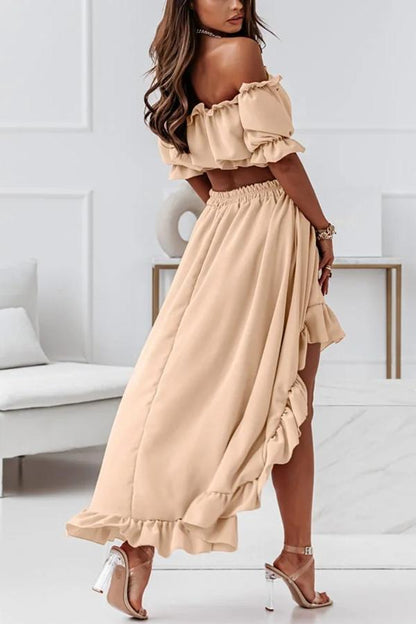 MW | Schulterfreies Midikleid Anzug
