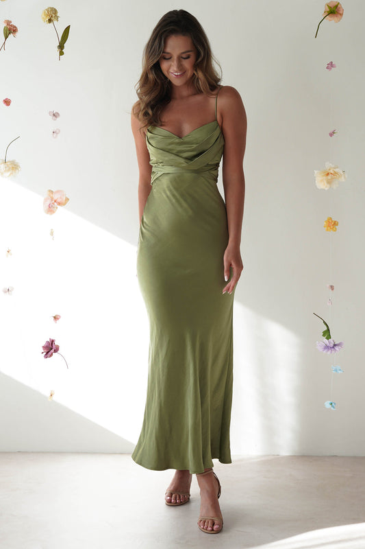 MW | Elegantes Midi-Abendkleid mit schmalen Trägern und trendigem Korsettdesign