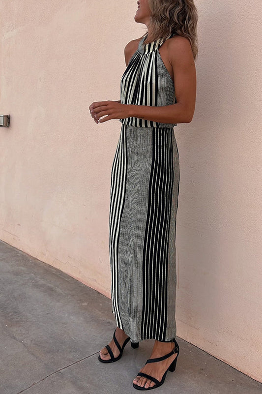 MW | One More Chance Gestreiftes Midikleid mit verstellbarer Taille