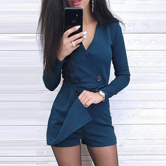 MW | Sexy geknöpfter kurzer Jumpsuit