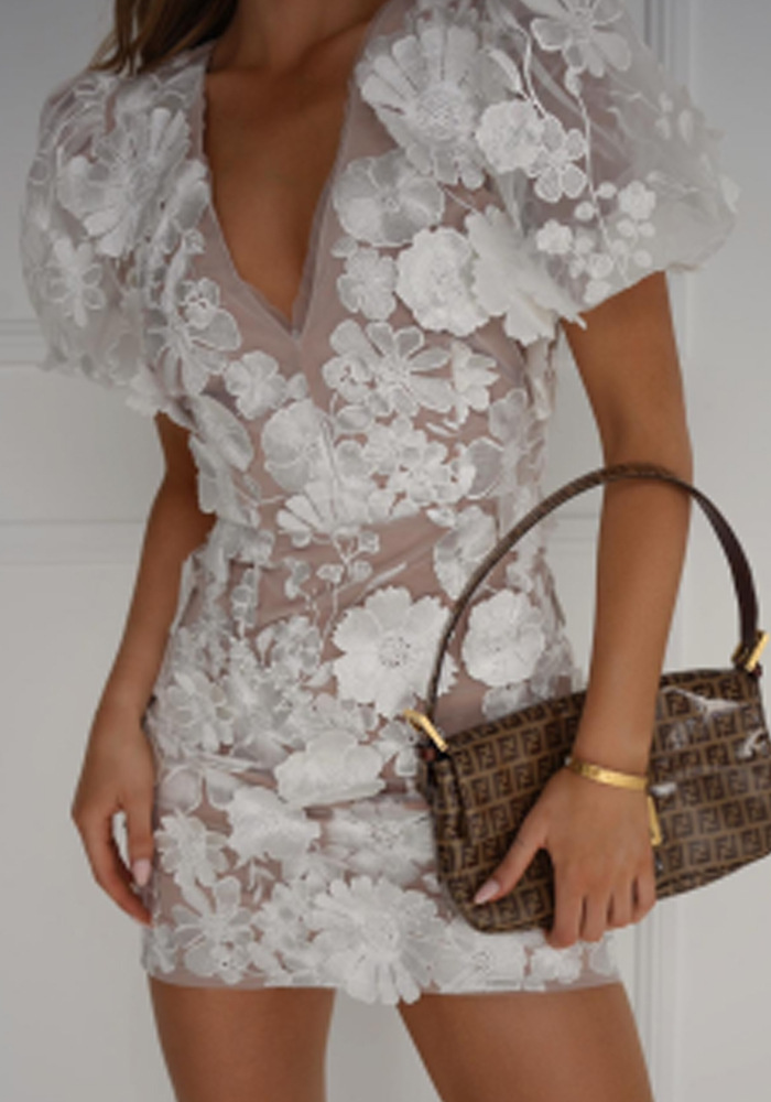 MW | Lina - Geblümtes Minikleid mit Puffärmeln