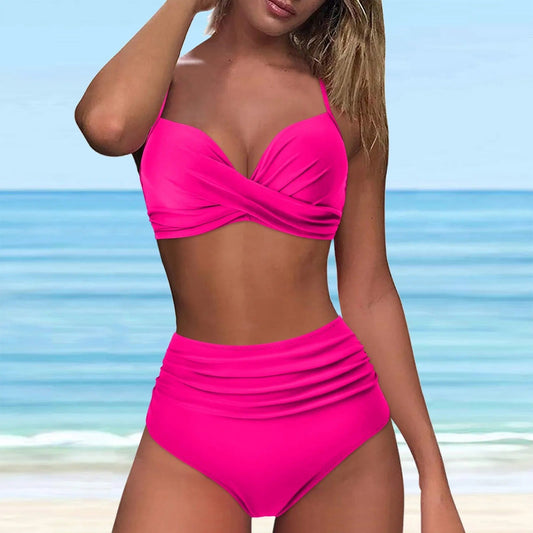 MW | Bikini mit hoher Taille und Twist-Front-Oberteil