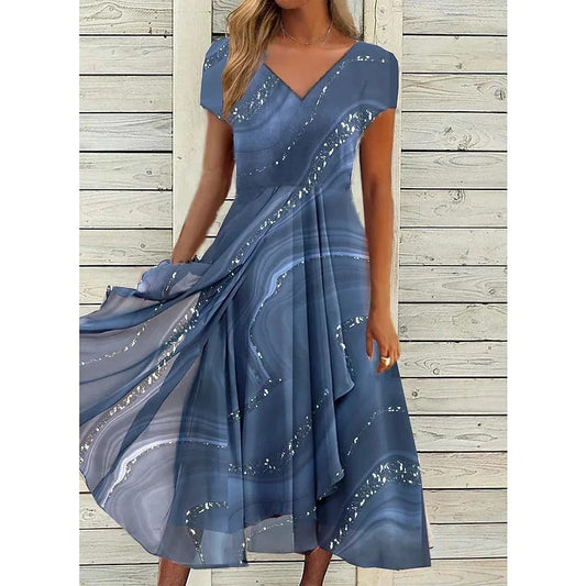 MW | Midikleid mit V-Ausschnitt