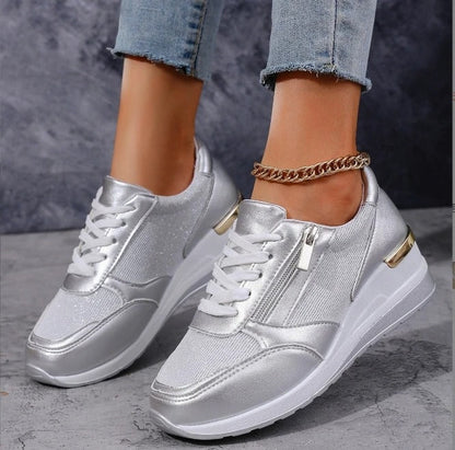 MW | Metallic-Sneakers mit Reißverschluss