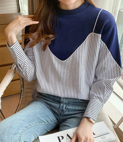 MW | Sweatshirts mit modischem gestreiftem Druck
