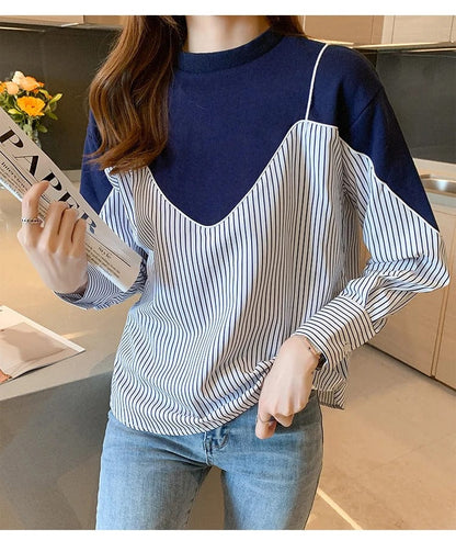 MW | Sweatshirts mit modischem gestreiftem Druck