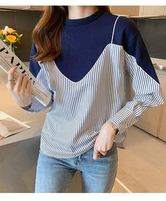 MW | Sweatshirts mit modischem gestreiftem Druck