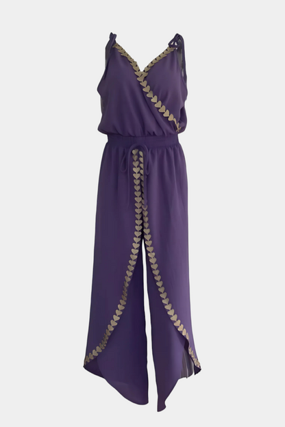 MW | Vergoldete Eleganz Drapierter Jumpsuit