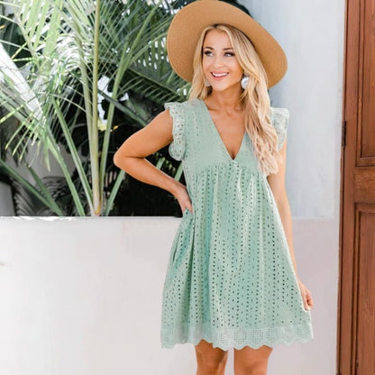MW | Zartes Mini-Kleid mit Ösen