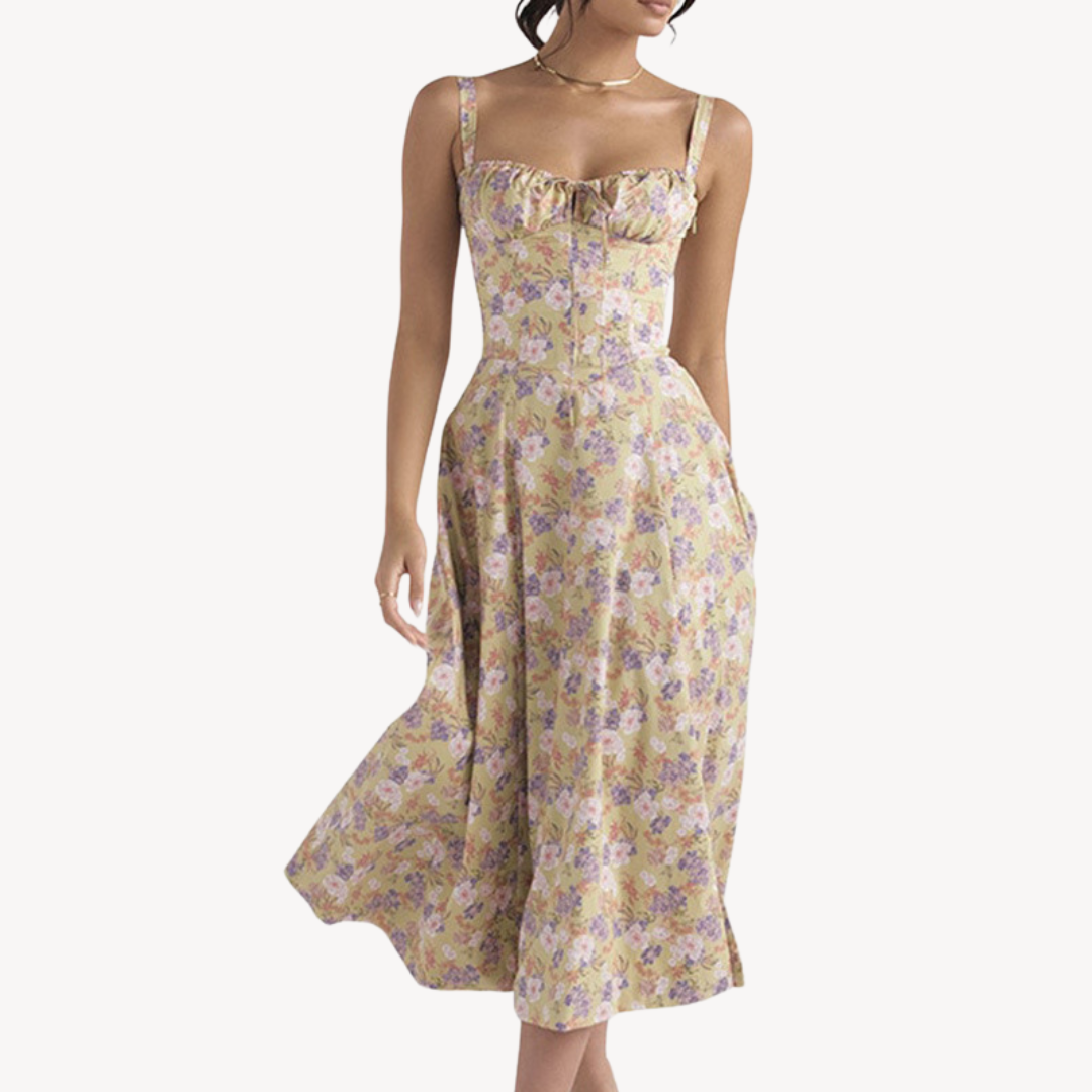 MW | Women's Floral Ärmelloses Midi Kleid