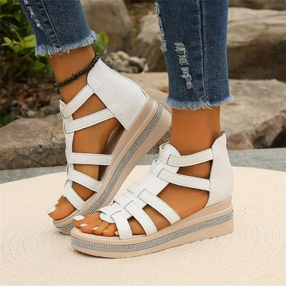 1+1 FREE: MW | Mit Strass besetzte Keilsandalen