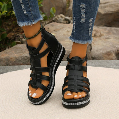 1+1 FREE: MW | Mit Strass besetzte Keilsandalen