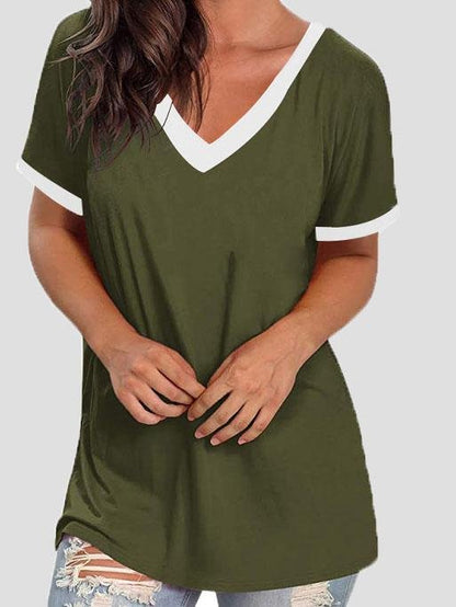 MW | V-Ausschnitt Kurzarm Freizeit-T-Shirts
