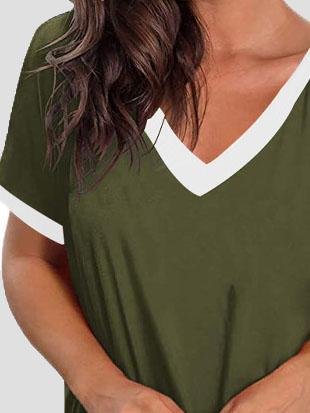 MW | V-Ausschnitt Kurzarm Freizeit-T-Shirts
