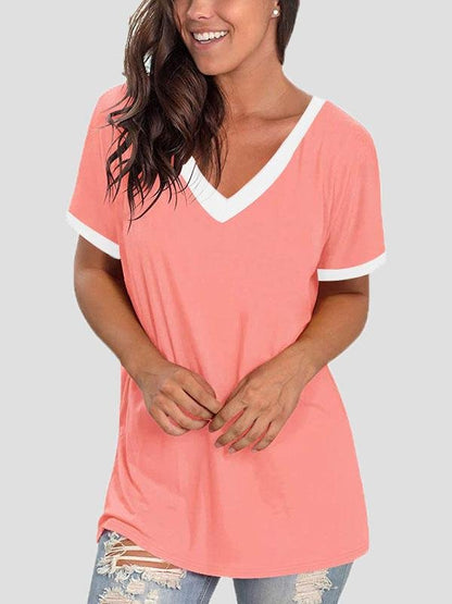 MW | V-Ausschnitt Kurzarm Freizeit-T-Shirts
