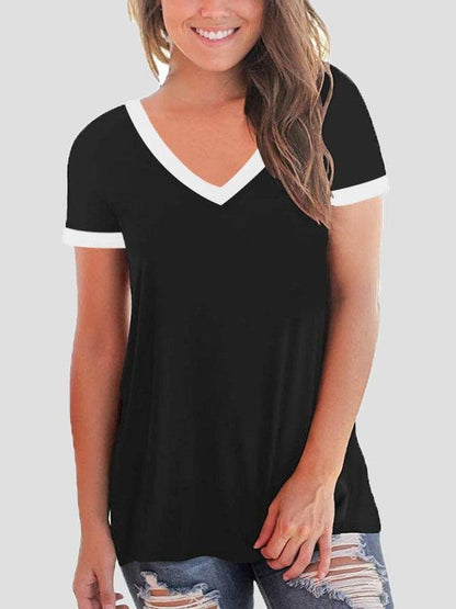 MW | V-Ausschnitt Kurzarm Freizeit-T-Shirts