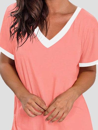 MW | V-Ausschnitt Kurzarm Freizeit-T-Shirts