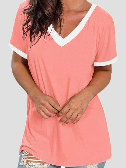 MW | V-Ausschnitt Kurzarm Freizeit-T-Shirts