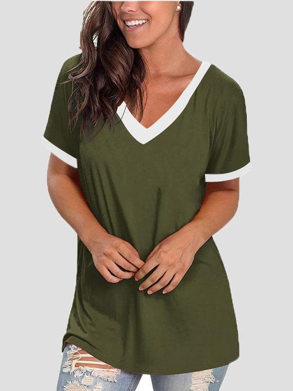 MW | V-Ausschnitt Kurzarm Freizeit-T-Shirts