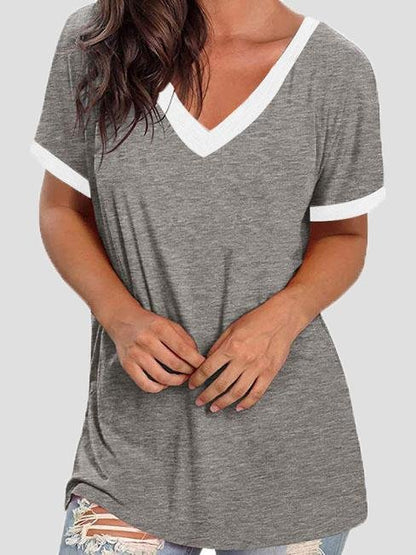 MW | V-Ausschnitt Kurzarm Freizeit-T-Shirts